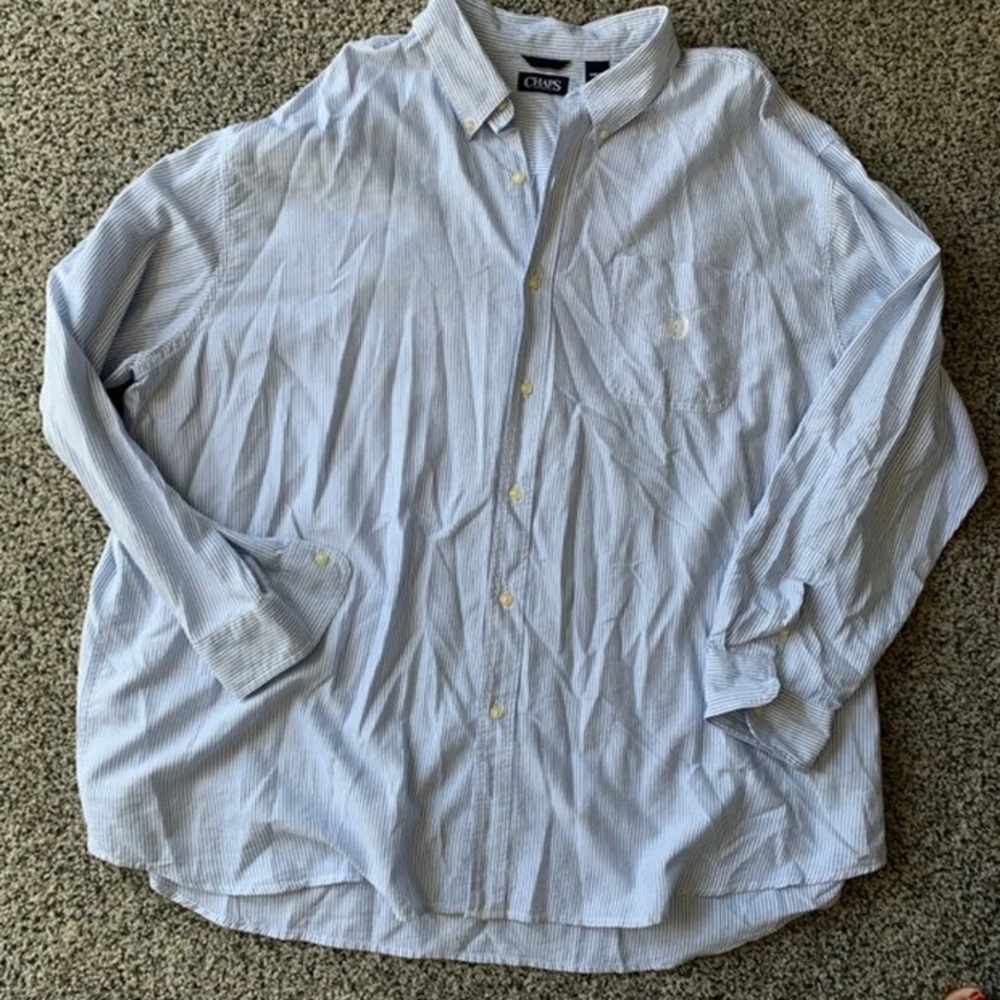 •CHAPS• Pin Stripe Dress Shirt